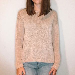 LOFT Beige Open Knit Sweater
